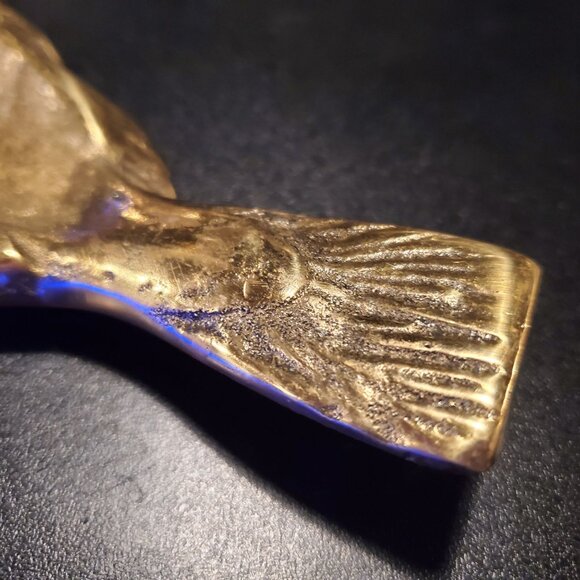 VTG Solid Brass Split Cod Fish Dish Old Lunenburg Foundry NFLD Marked Maritime C - Picture 10 of 11